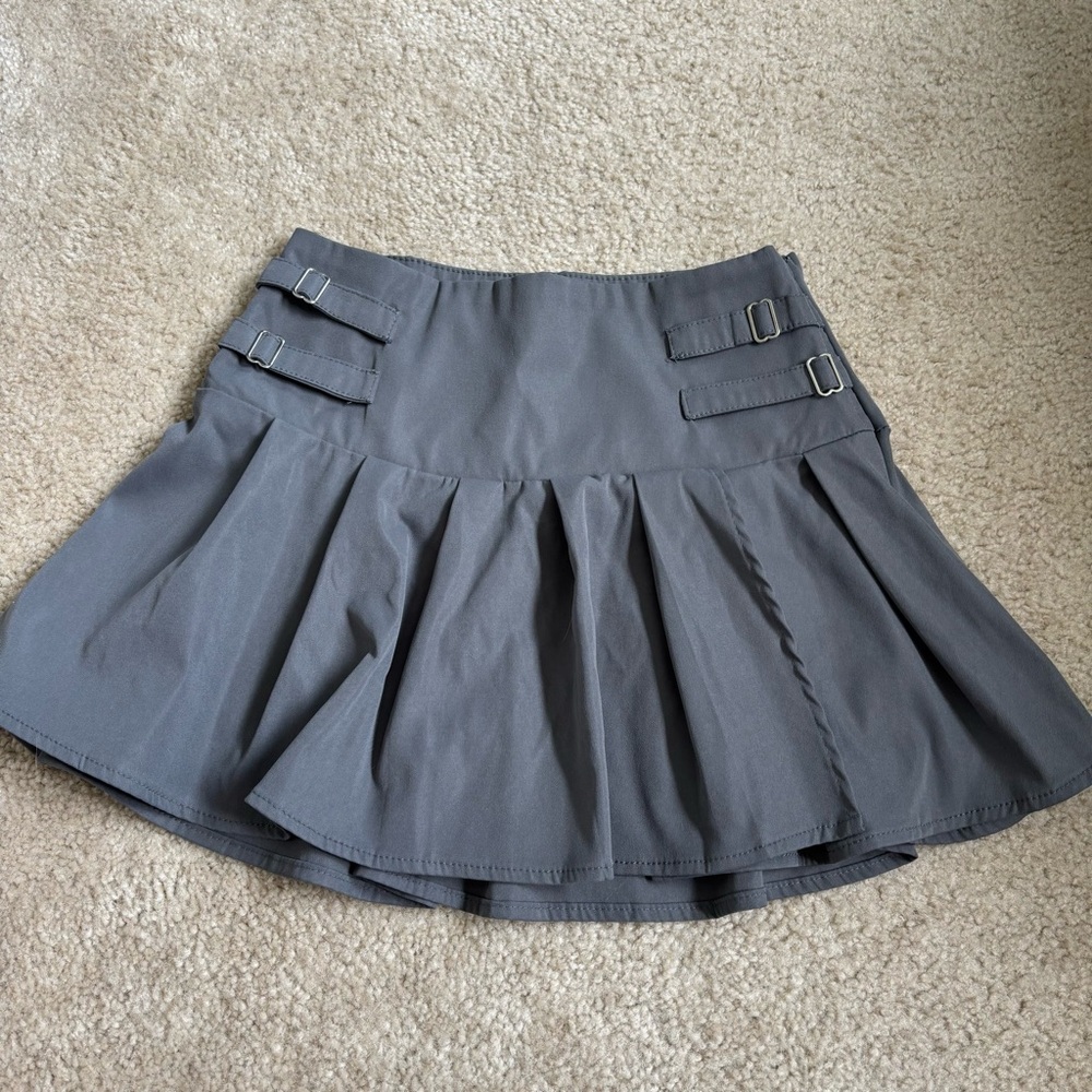 Princess Polly Gray Pleated Mini Skirt